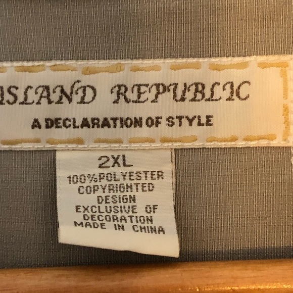 Island Republic Men's Button-down Short Sleeve Shirt, Green Size 2XL - Picture 5 of 8